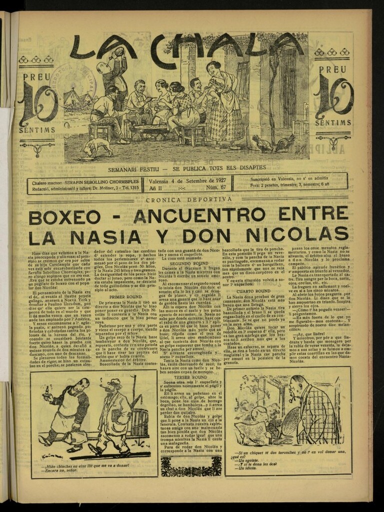 Miniatura de La Chala: semanari festiu, de 4 de septiembre de 1927, nº 67