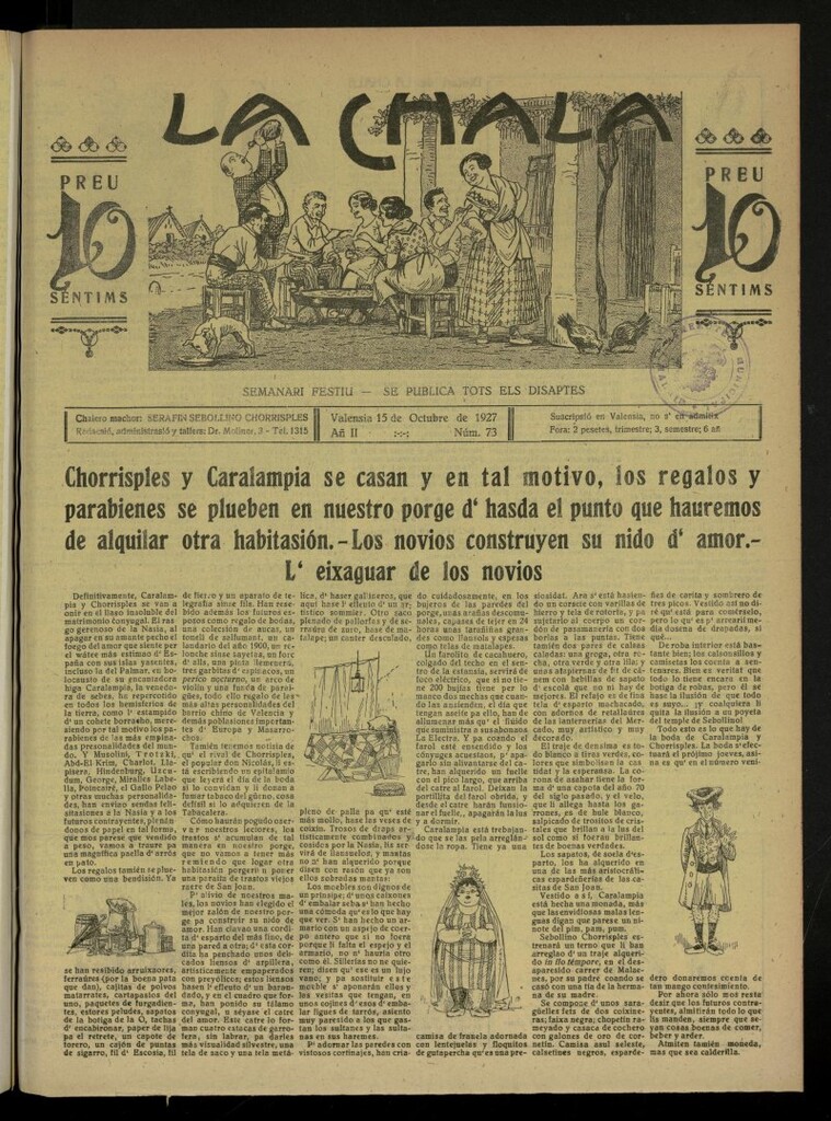 Miniatura de La Chala: semanari festiu, de 15 de octubre de 1927, nº 73