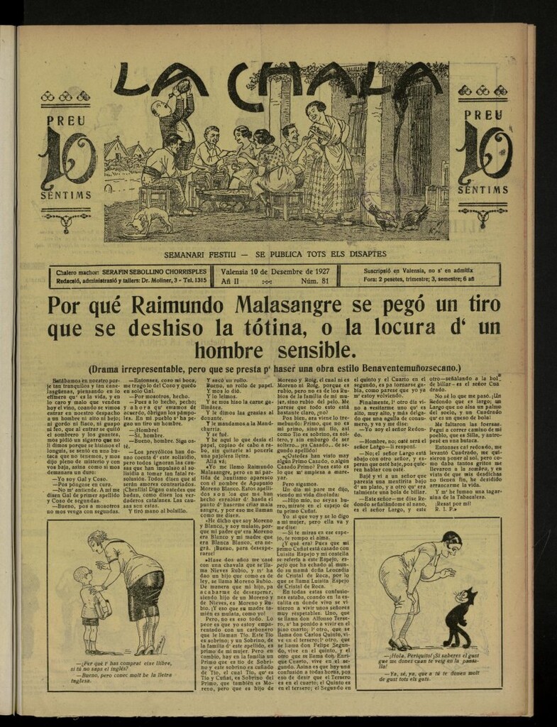 Miniatura de La Chala: semanari festiu, de 10 de diciembre de 1927, nº 81