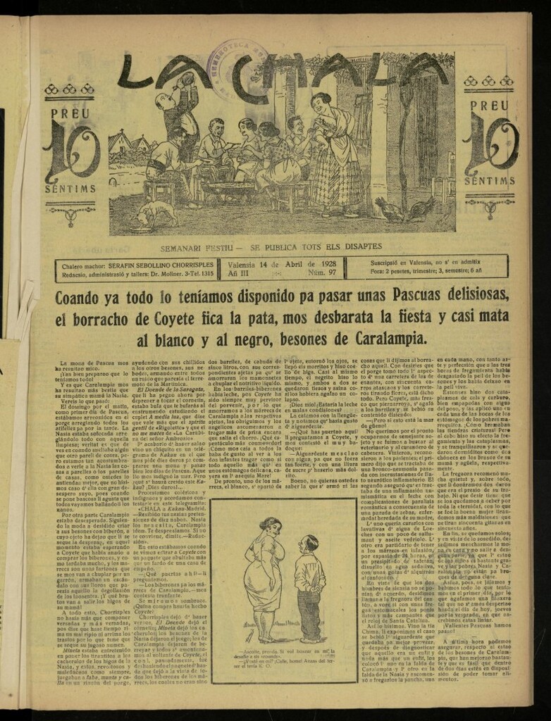 Miniatura de La Chala: semanari festiu, de 14 de abril de 1928, nº 97