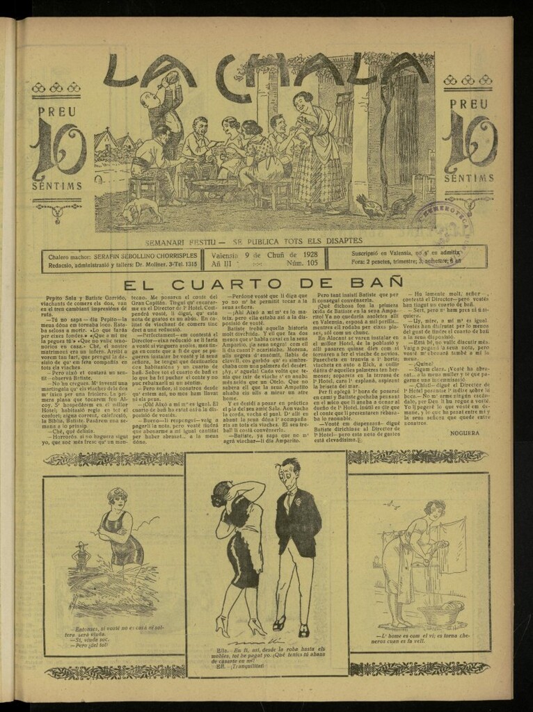 Miniatura de La Chala: semanari festiu, de 9 de junio de 1928, nº 105