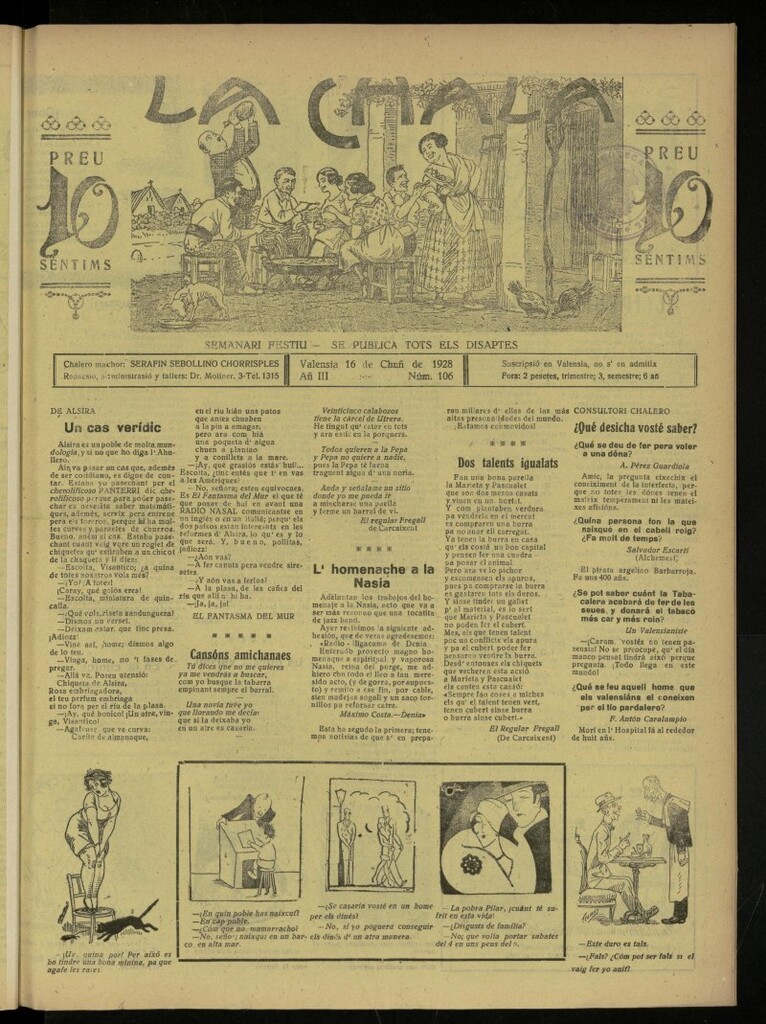 Miniatura de La Chala: semanari festiu, de 16 de junio de 1928, nº 106