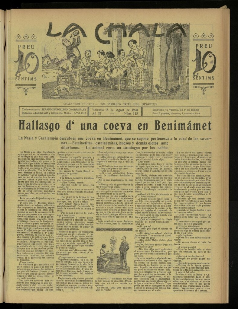 Miniatura de La Chala: semanari festiu, de 18 de agosto de 1928, nº 115
