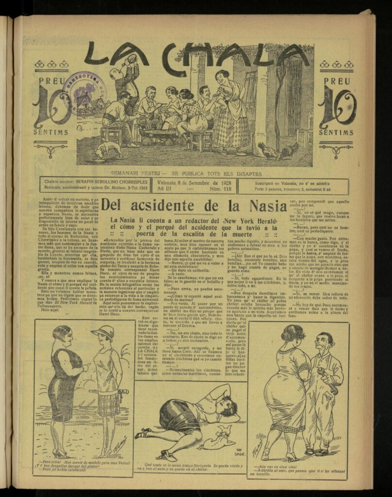 Miniatura de La Chala: semanari festiu, de 8 de septiembre de 1928, nº 118