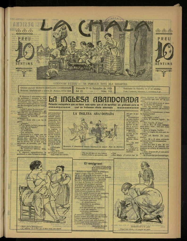 Miniatura de La Chala: semanari festiu, de 15 de septiembre de 1928, nº 119