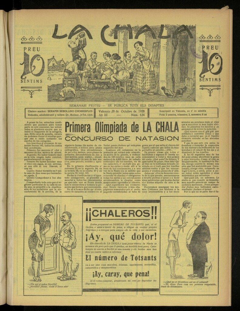 Miniatura de La Chala: semanari festiu, de 20 de octubre de 1928, nº 124