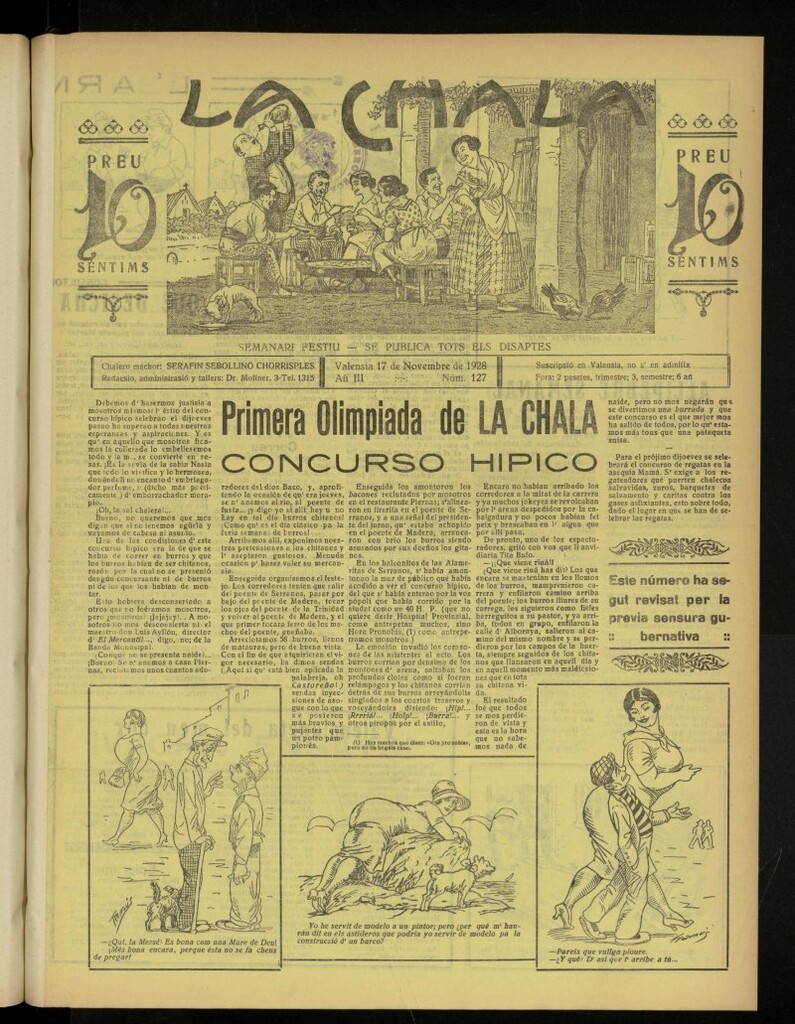 Miniatura de La Chala: semanari festiu, de 17 de noviembre de 1928, nº 127