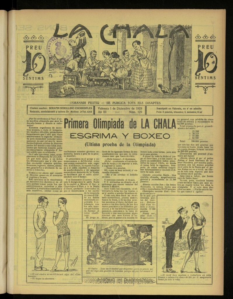 Miniatura de La Chala: semanari festiu, de 1 de diciembre de 1928, nº 129
