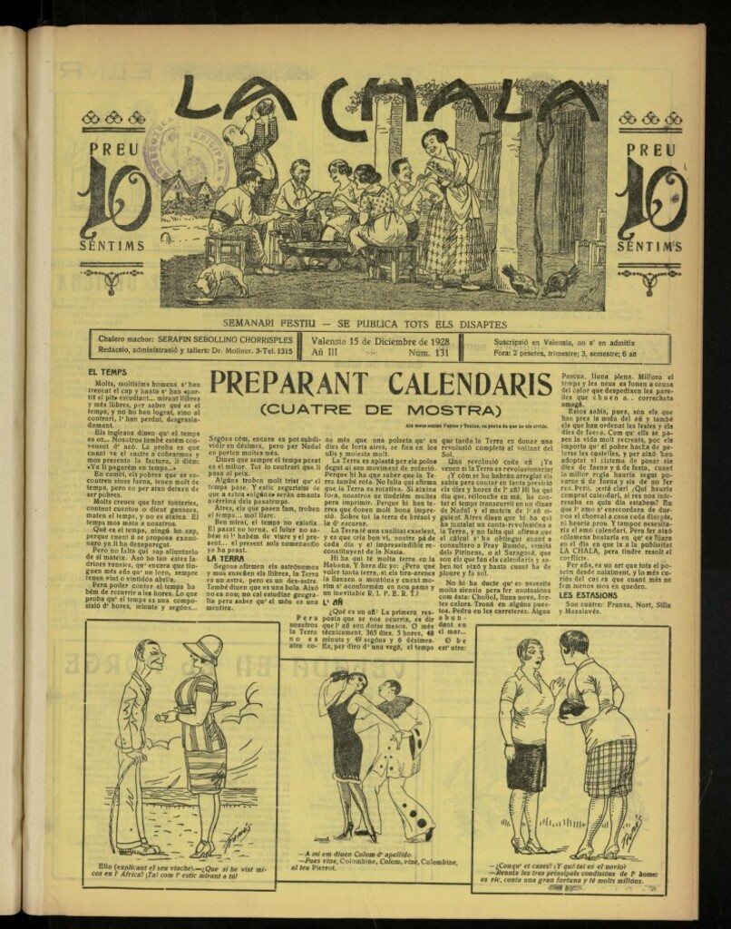Miniatura de La Chala: semanari festiu, de 15 de diciembre de 1928, nº 131