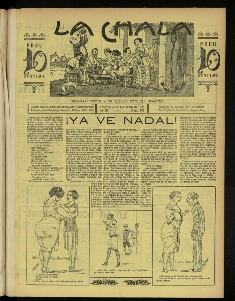 Miniatura de La Chala: semanari festiu, de 22 de diciembre de 1928, nº 132