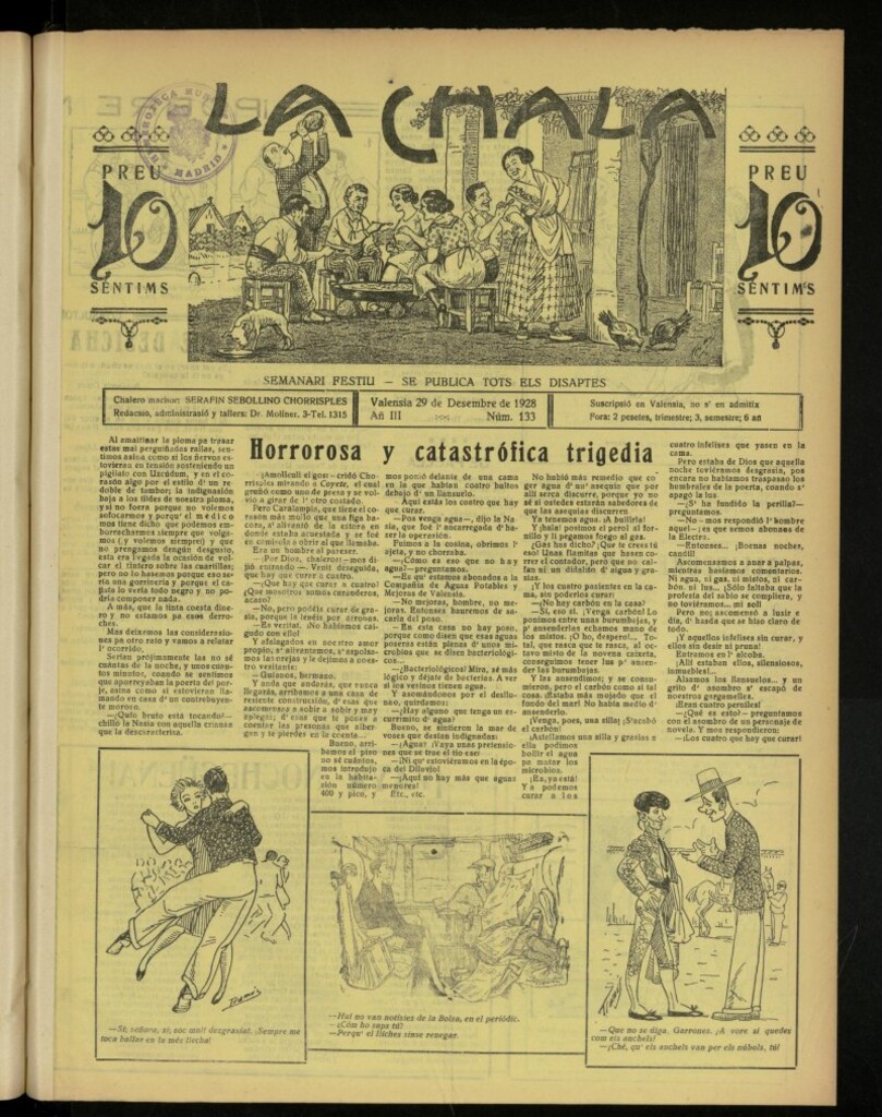 Miniatura de La Chala: semanari festiu, de 29 de diciembre de 1928, nº 133