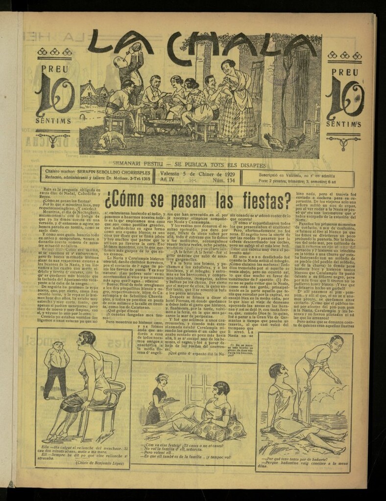 Miniatura de La Chala: semanari festiu, de 5 de enero de 1929, nº 134