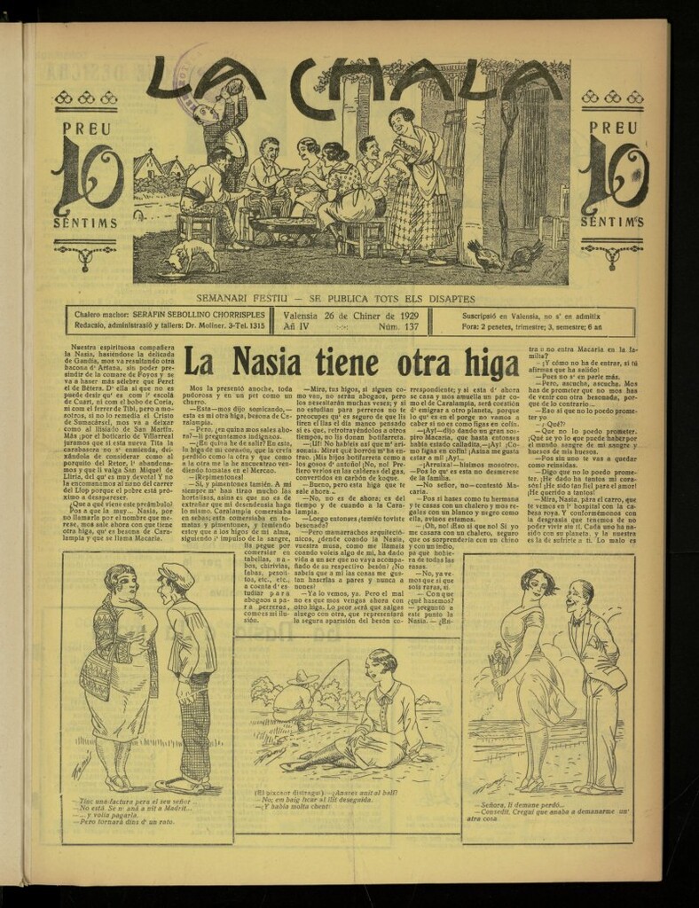 Miniatura de La Chala: semanari festiu, de 26 de enero de 1929, nº 137