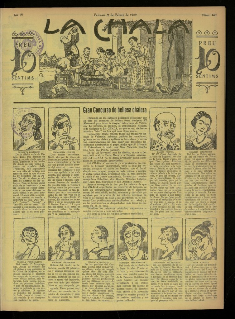 Miniatura de La Chala: semanari festiu, de 9 de febrero de 1929, nº 139