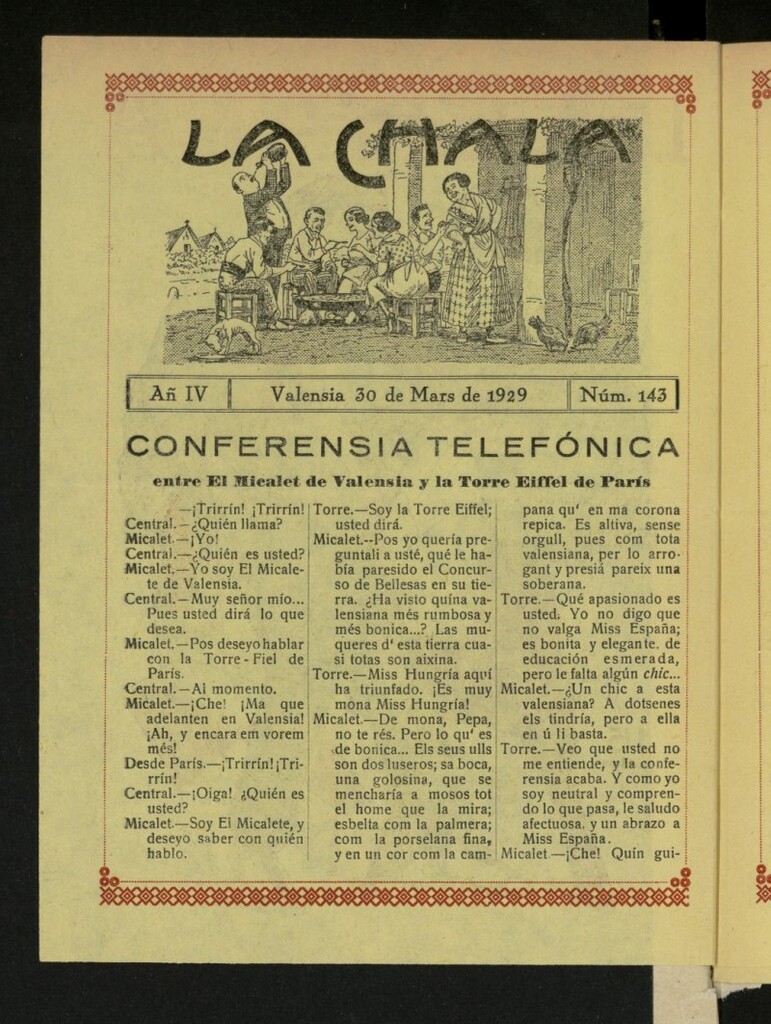Miniatura de La Chala: semanari festiu, de 30 de marzo de 1929, nº 143