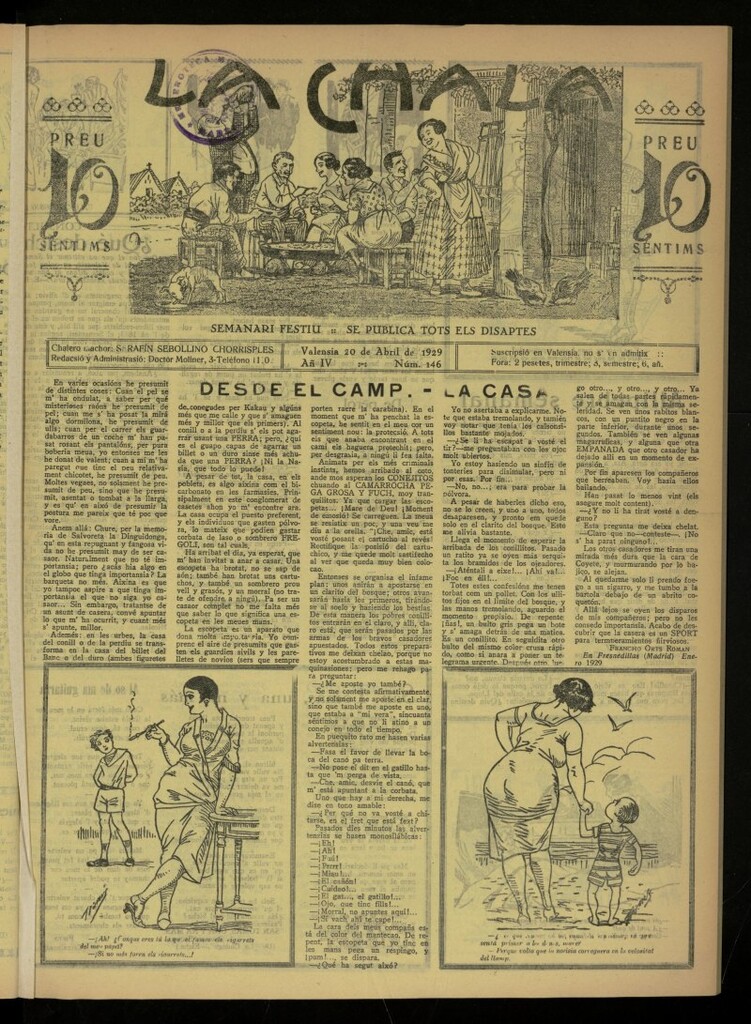 Miniatura de La Chala: semanari festiu, de 20 de abril de 1929, nº 146
