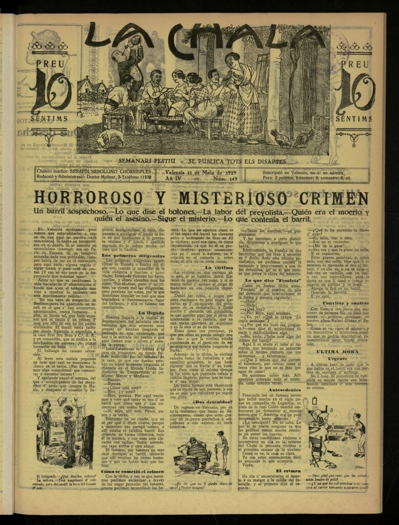 Miniatura de La Chala: semanari festiu, de 11 de mayo de 1929, nº 149