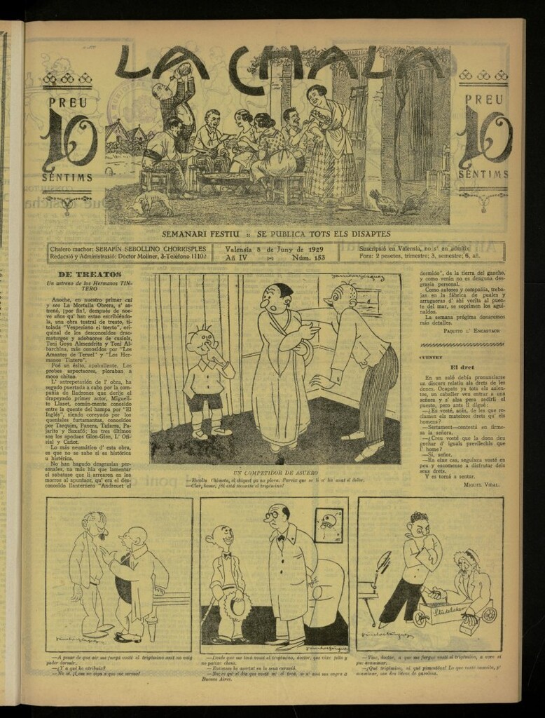 Miniatura de La Chala: semanari festiu, de 8 de junio de 1929, nº 153