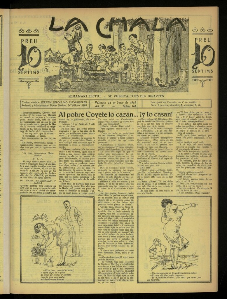 Miniatura de La Chala: semanari festiu, de 22 de junio de 1929, nº 155