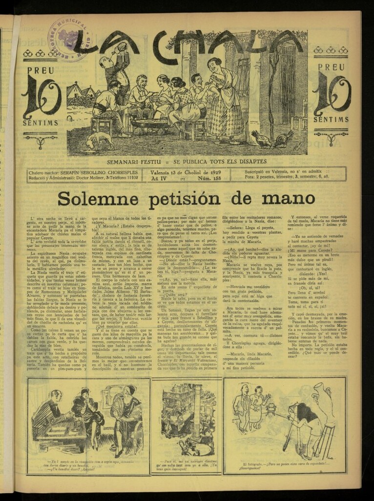 Miniatura de La Chala: semanari festiu, de 13 de julio de 1929, nº 158
