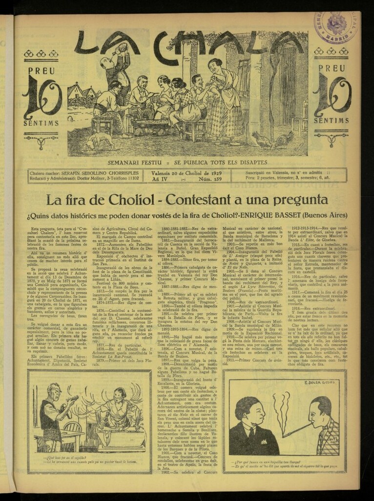 Miniatura de La Chala: semanari festiu, de 20 de julio de 1929, nº 159