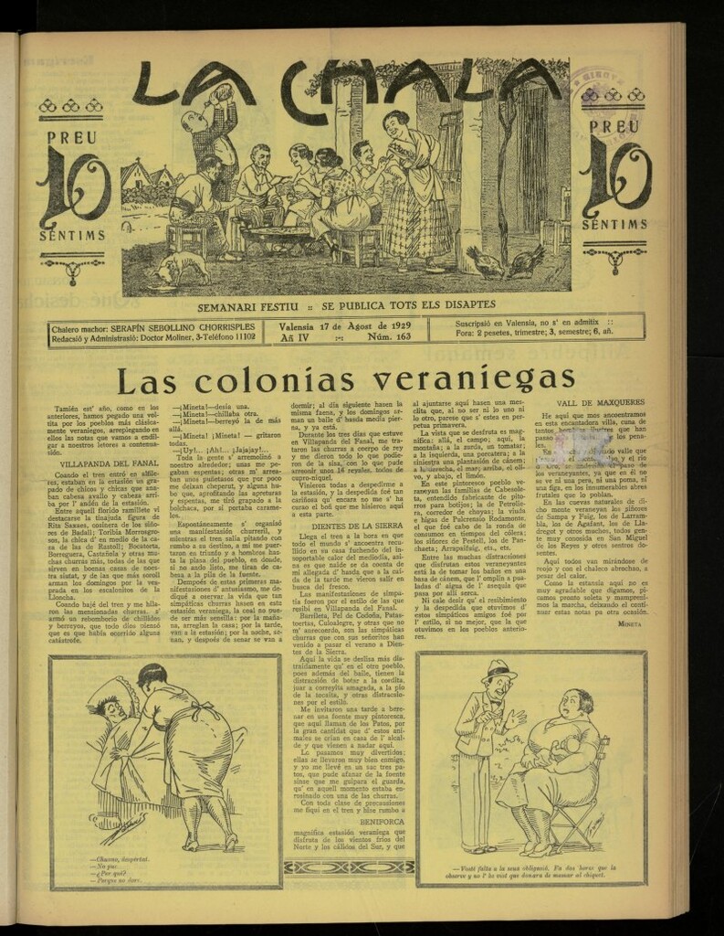 Miniatura de La Chala: semanari festiu, de 17 de agosto de 1929, nº 163
