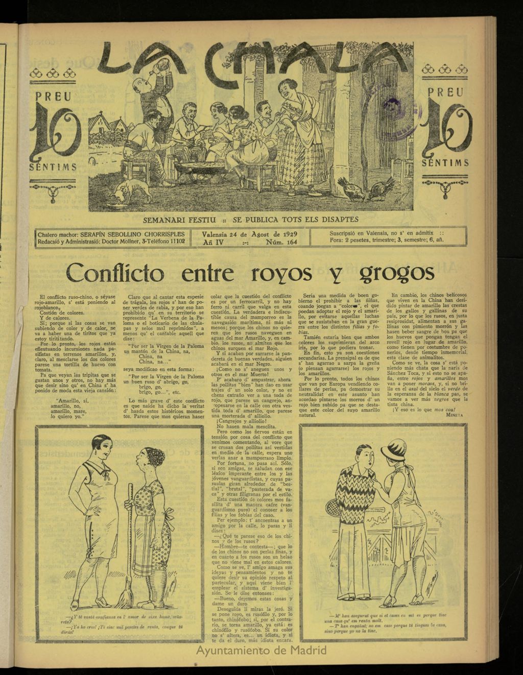 Miniatura de La Chala: semanari festiu, de 24 de agosto de 1929, nº 164