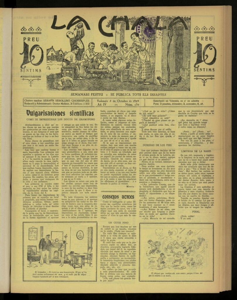 Miniatura de La Chala: semanari festiu, de 5 de octubre de 1929, nº 170