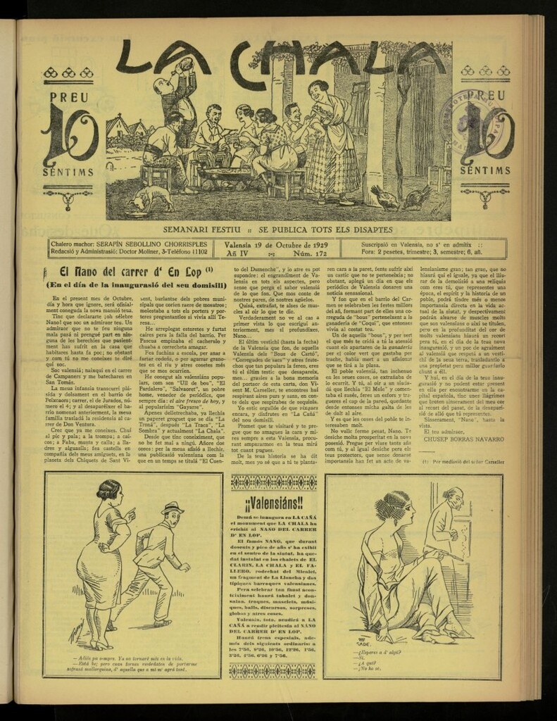 Miniatura de La Chala: semanari festiu, de 19 de octubre de 1929, nº 172
