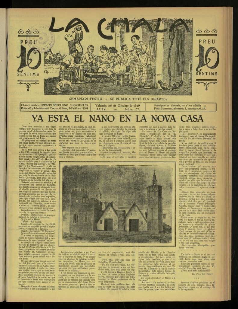 Miniatura de La Chala: semanari festiu, de 26 de octubre de 1929, nº 173