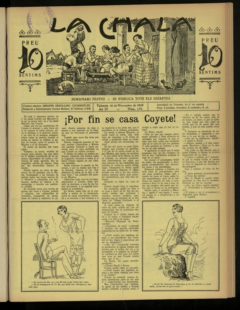 Miniatura de La Chala: semanari festiu, de 16 de noviembre de 1929, nº 176