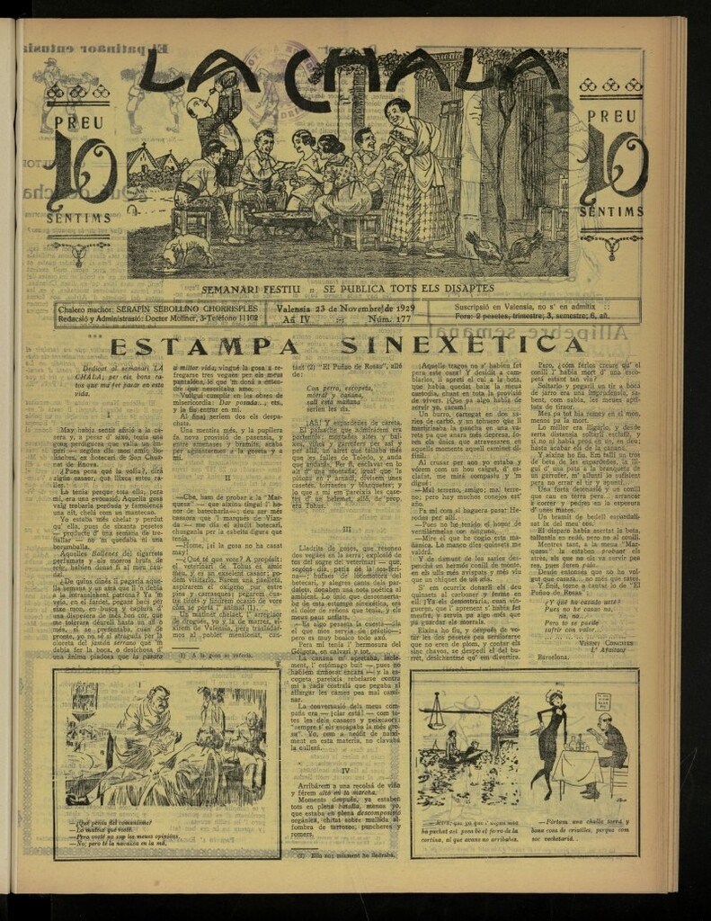 Miniatura de La Chala: semanari festiu, de 23 de noviembre de 1929, nº 177