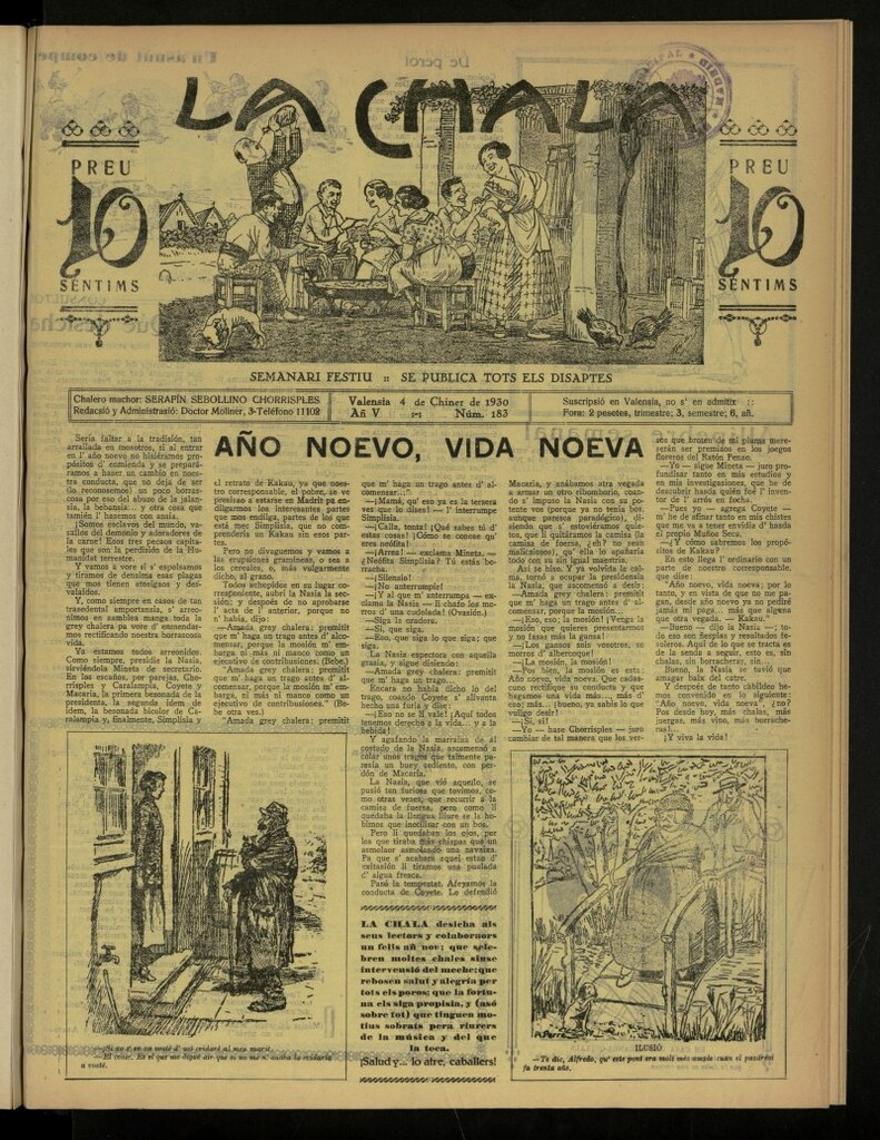 Miniatura de La Chala: semanari festiu, de 4 de enero de 1930, nº 183