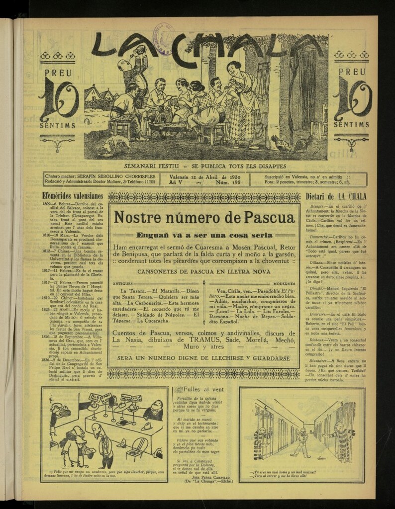 Miniatura de La Chala: semanari festiu, de 12 de abril de 1930, nº 195