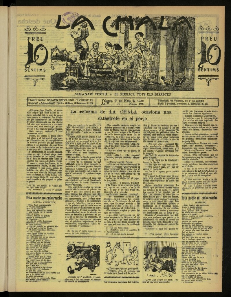 Miniatura de La Chala: semanari festiu, de 5 de mayo de 1930, nº 198