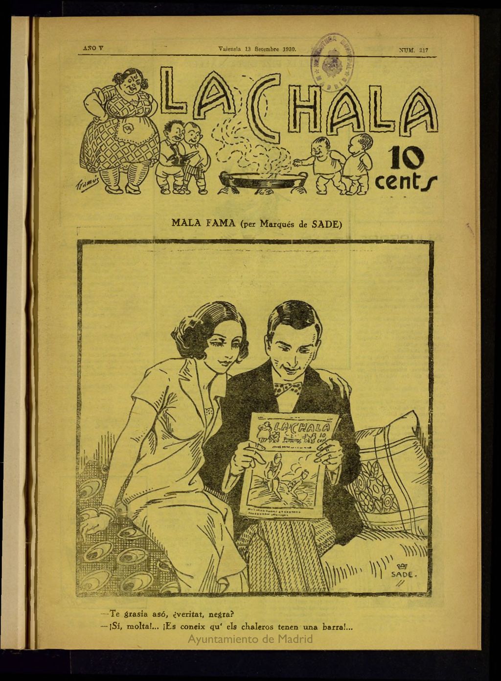 Miniatura de La Chala: semanari festiu de 13 de septiembre de 1930, nº 217