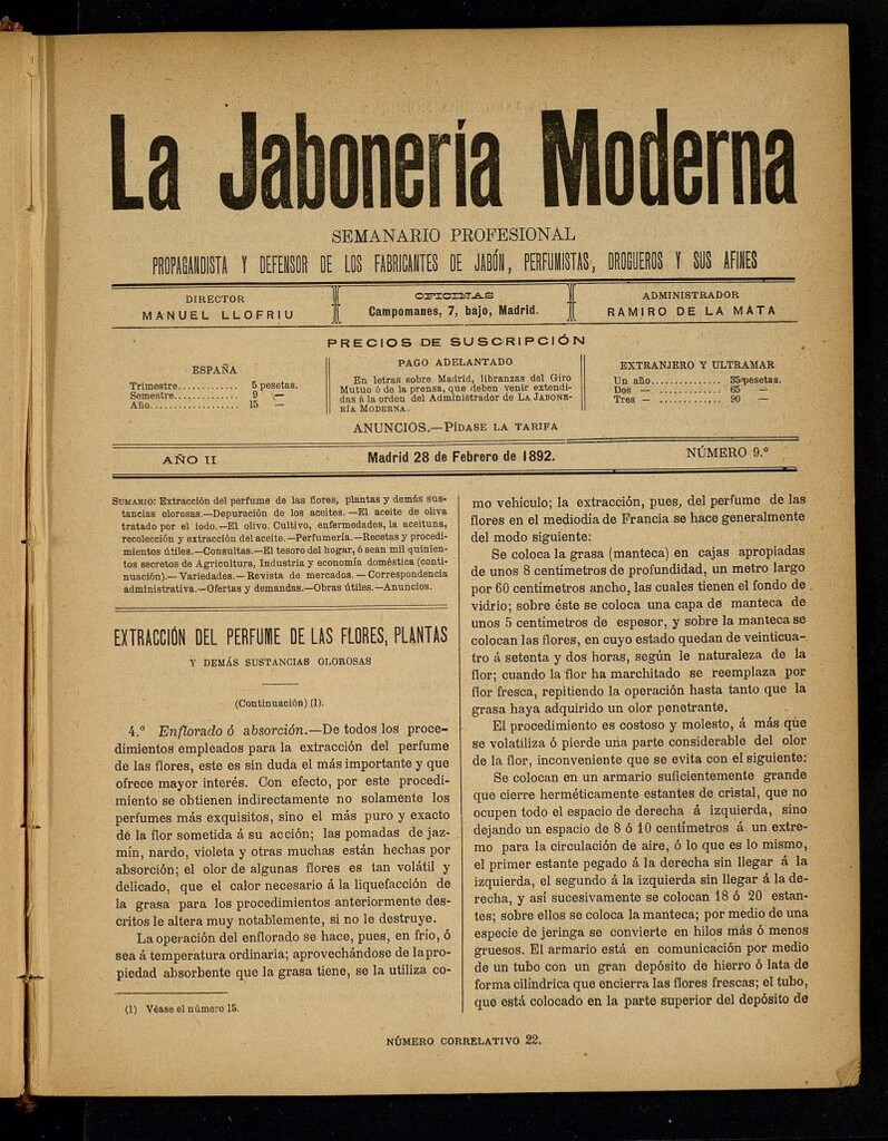 Miniatura de La Jabonería Moderna de 28 de febrero de 1892, nº 9