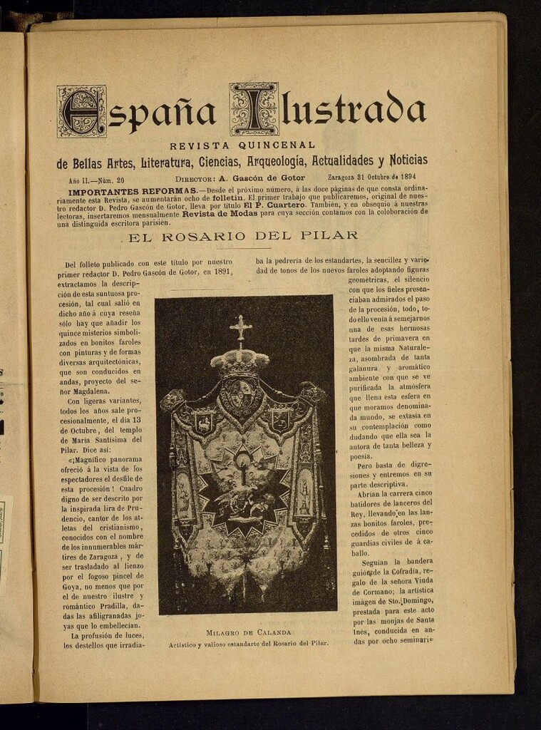 Miniatura de España Ilustrada: revista mensual de Bellas Artes, Literatura, Ciencias, Arqueología, actividades y noticias del 31 de octubre de 1894, nº 20