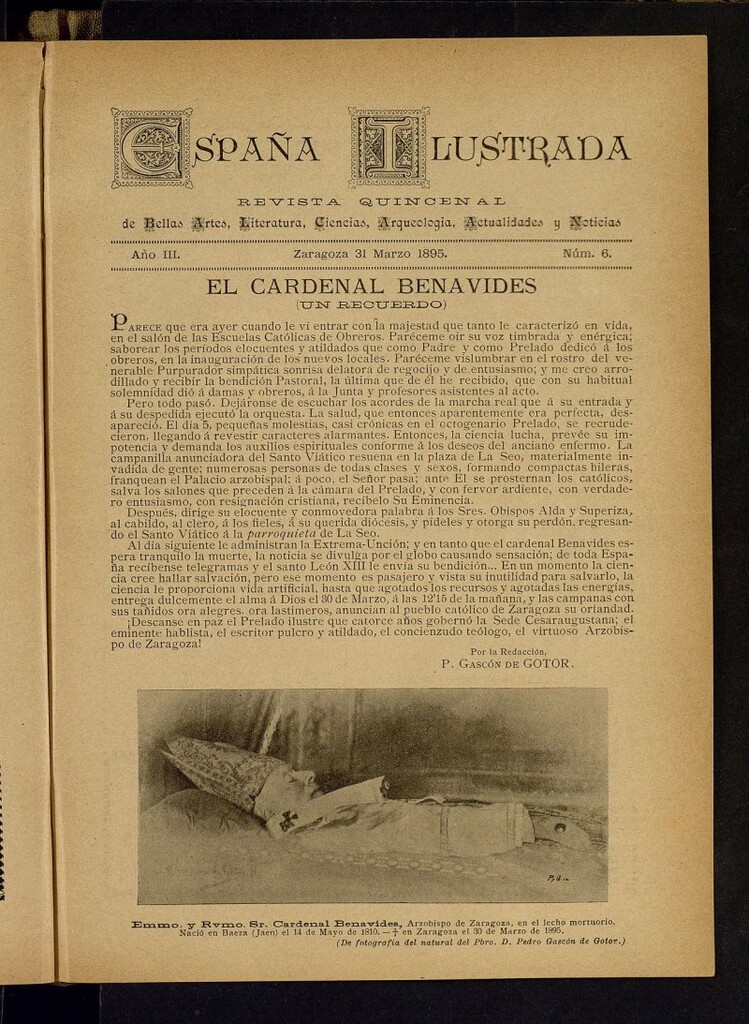 Miniatura de España Ilustrada: revista mensual de Bellas Artes, Literatura, Ciencias, Arqueología, actividades y noticias del 31 de marzo de 1895, nº 6