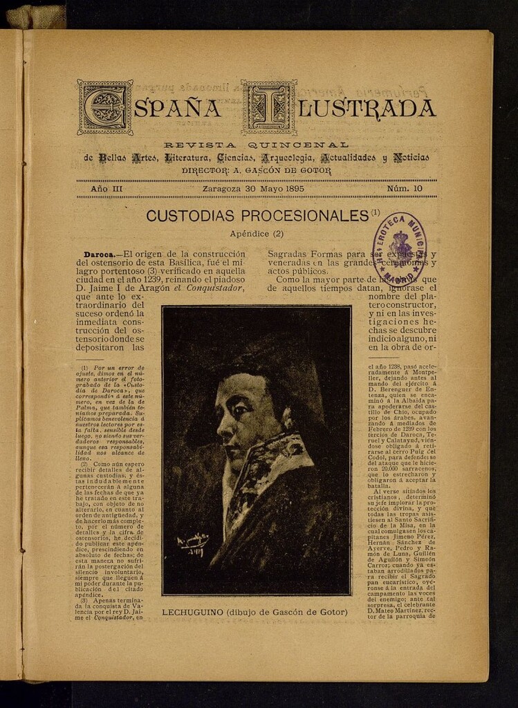 Miniatura de España Ilustrada: revista mensual de Bellas Artes, Literatura, Ciencias, Arqueología, actividades y noticias del 30 de mayo de 1895, nº 10