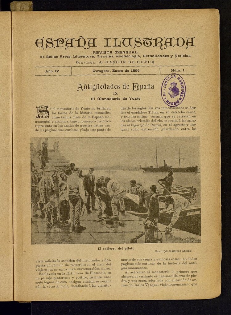 Miniatura de España Ilustrada: revista mensual de Bellas Artes, Literatura, Ciencias, Arqueología, actividades y noticias del 1 de enero de 1896, nº 1