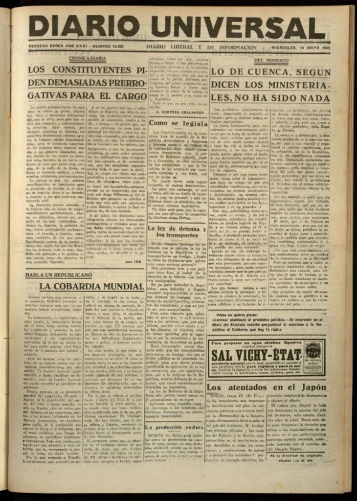 Miniatura de Diario Universal del 18 de mayo de 1932