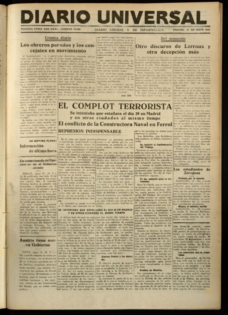 Miniatura de Diario Universal del 21 de mayo de 1932