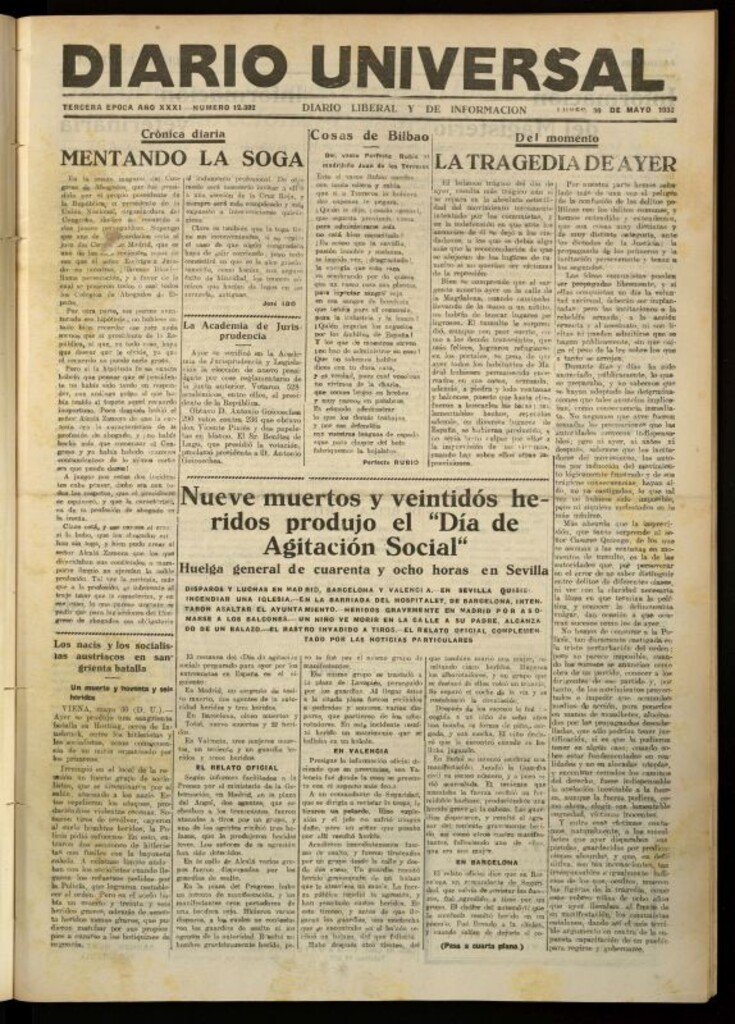 Miniatura de Diario Universal del 30 de mayo de 1932