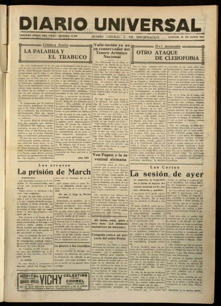 Miniatura de Diario Universal del 18 de junio de 1932