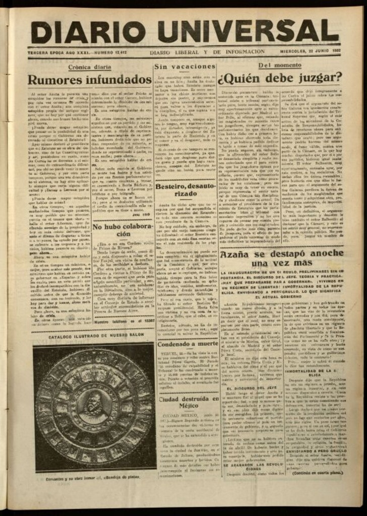 Miniatura de Diario Universal del 22 de junio de 1932