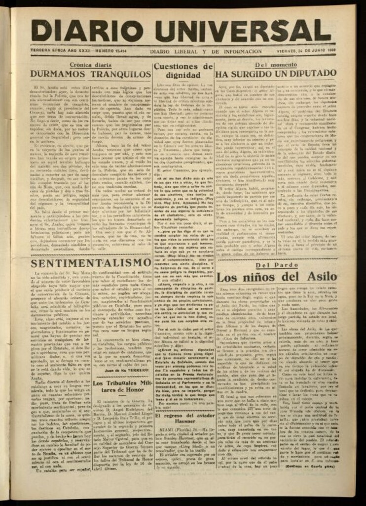 Miniatura de Diario Universal del 24 de junio de 1932