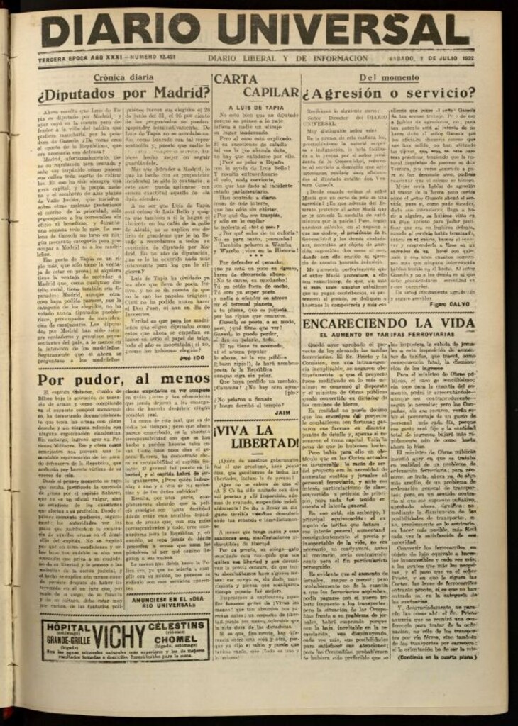 Miniatura de Diario Universal del 2 de julio de 1932