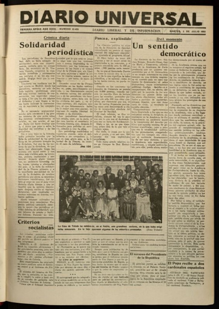 Miniatura de Diario Universal del 5 de julio de 1932