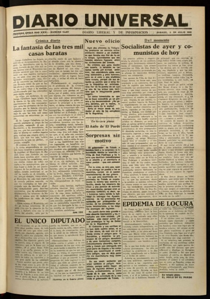 Miniatura de Diario Universal del 9 de julio de 1932